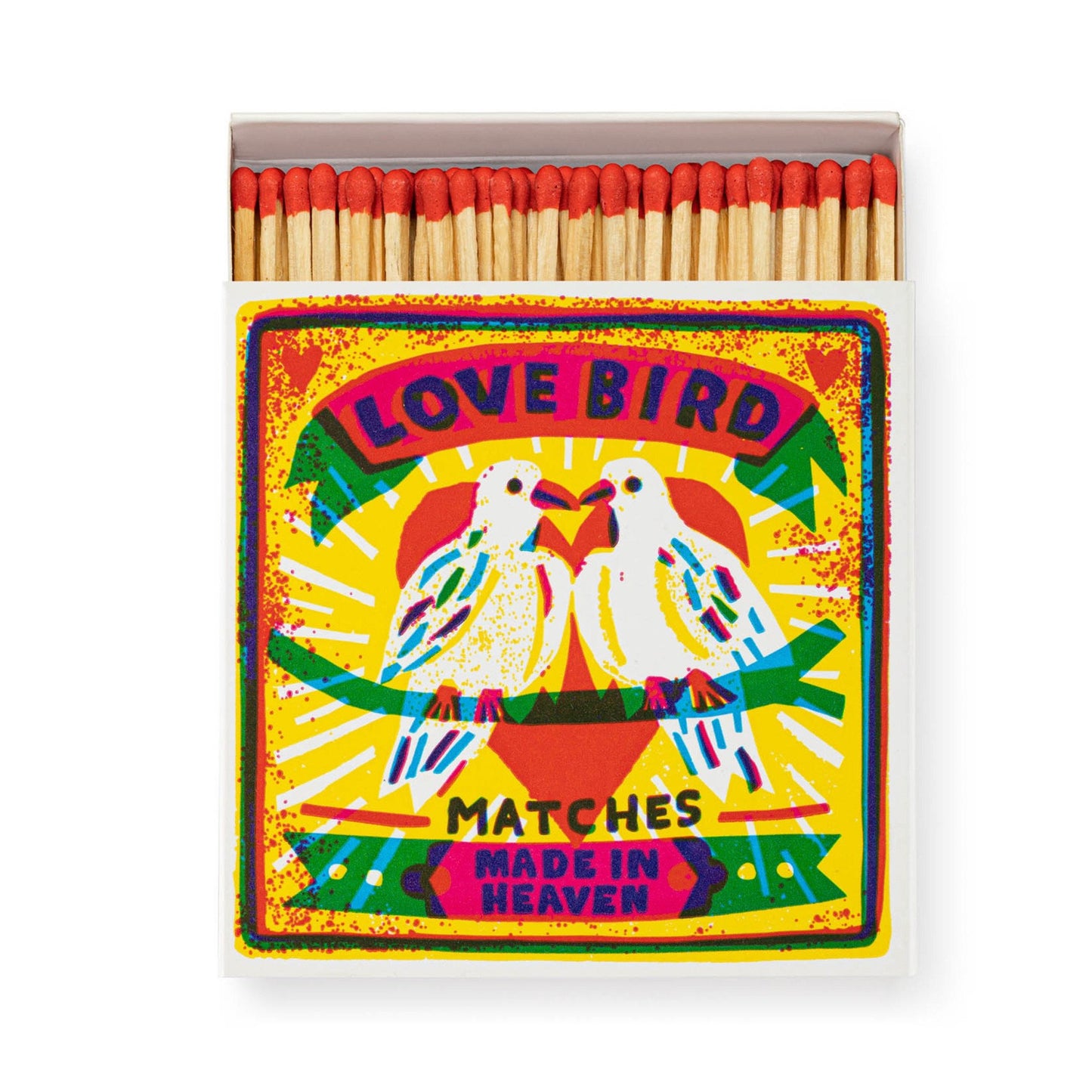 Square Matchbox - Love Birds