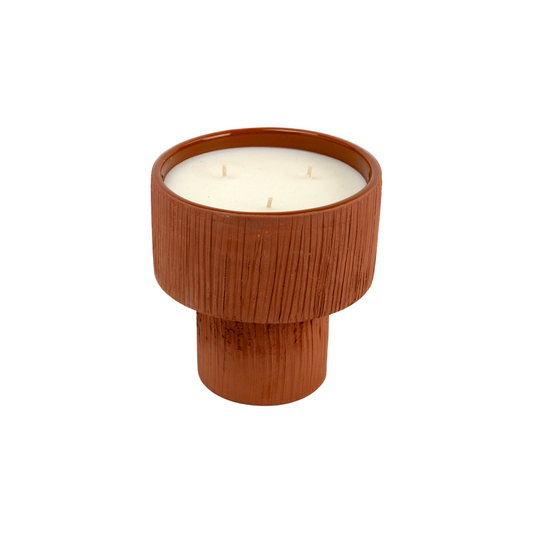 Coupe Striee Terracotta Candle