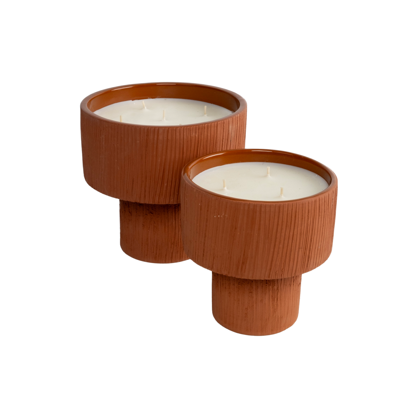 Coupe Striee Terracotta Candle