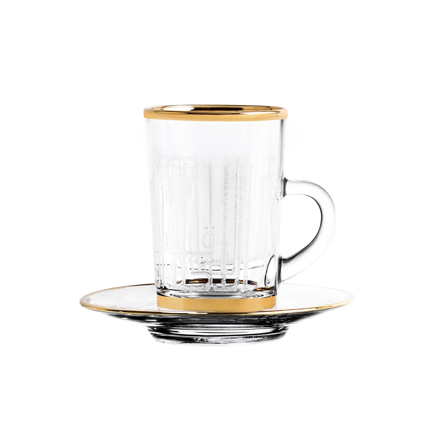 Asala Gold Tea Glass and Saucer Set