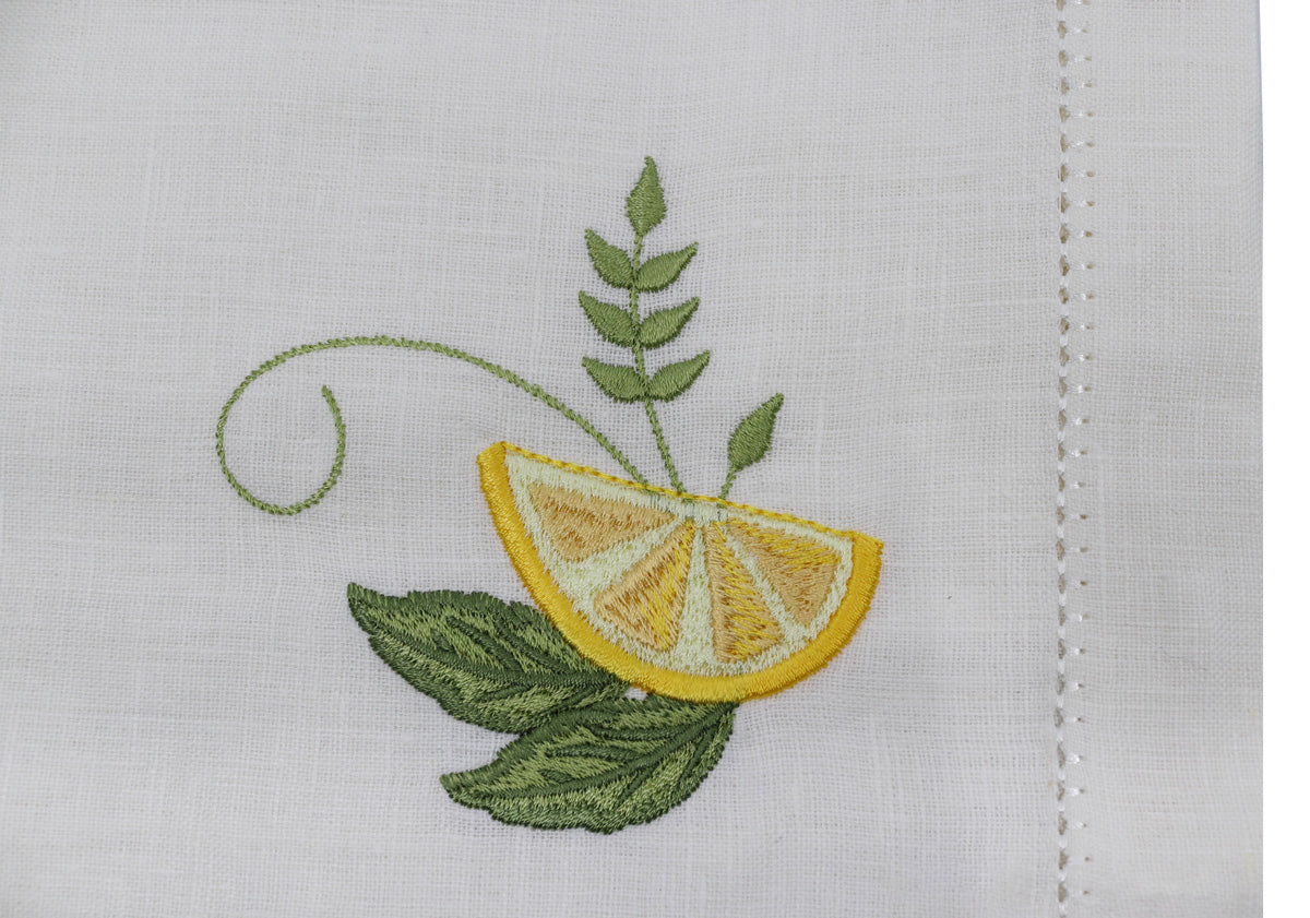 Capri Lemon Linen Napkins
