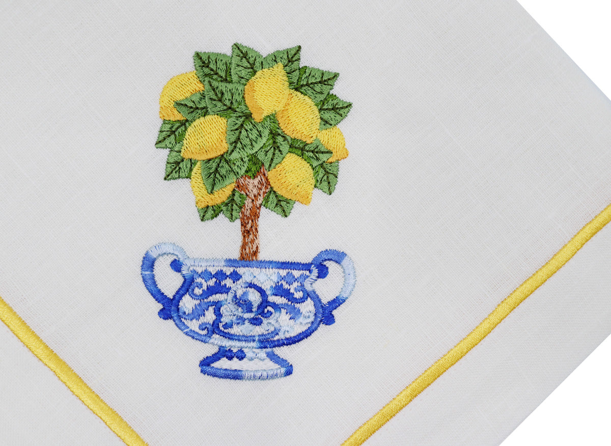 Blue Blanc Lemon Dinner Napkins