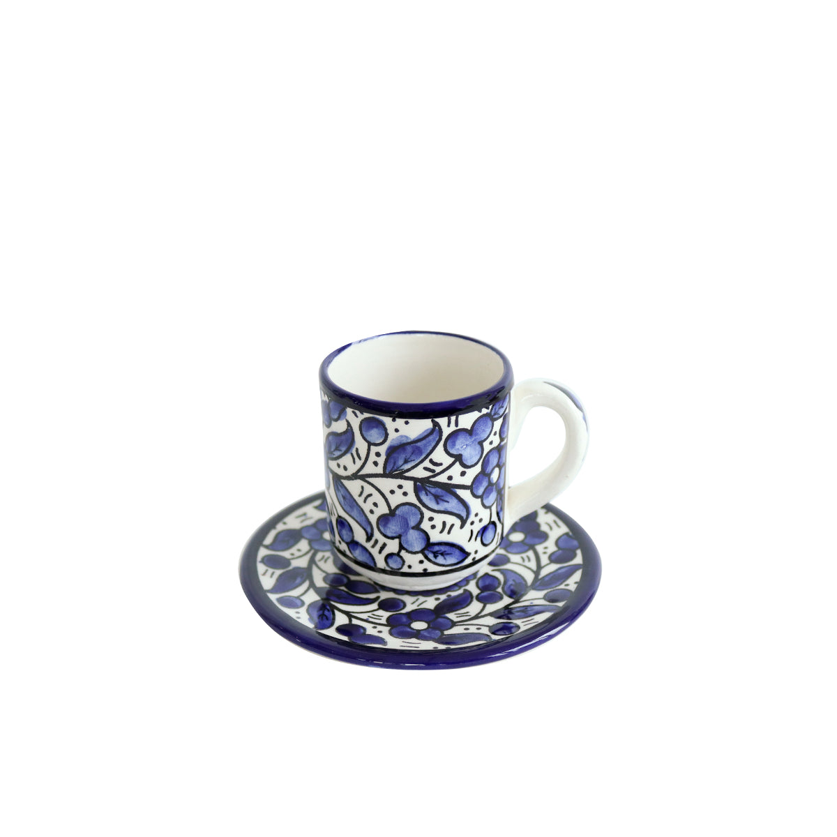 Tea Cup & Saucer Set - Blue & White