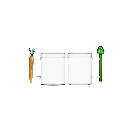 Set of 2 Vegetable Mugs with Lid