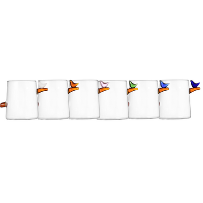Set of 6 Water Bird Glass