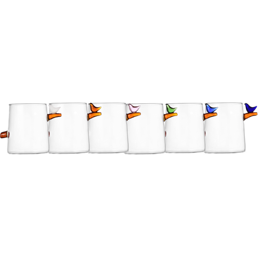Set of 6 Water Bird Glass