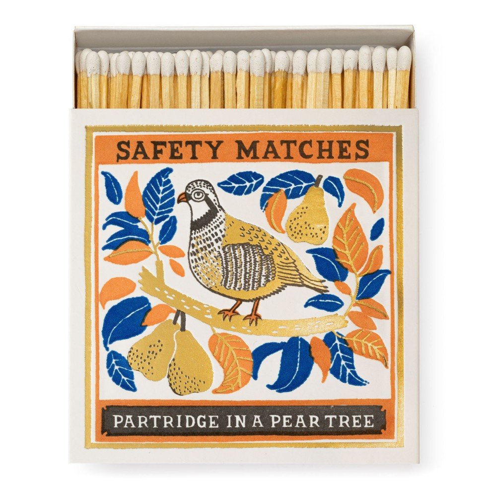 Square Matchbox - Partridge in a Pear Tree