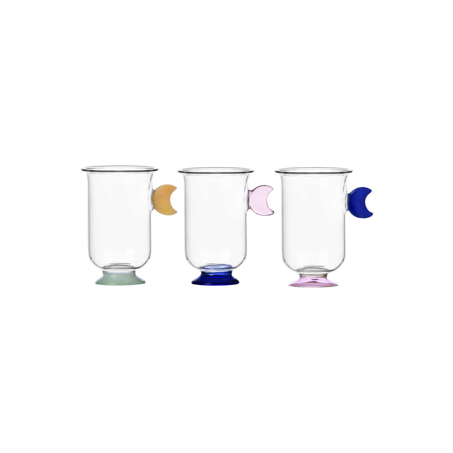 Set of 3 Crescent Glasses