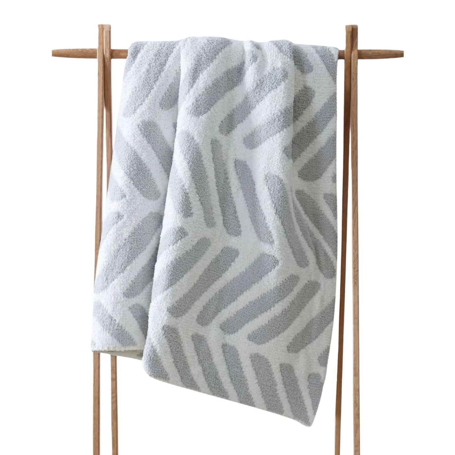 Tulum Throw - Cloud Gray / White