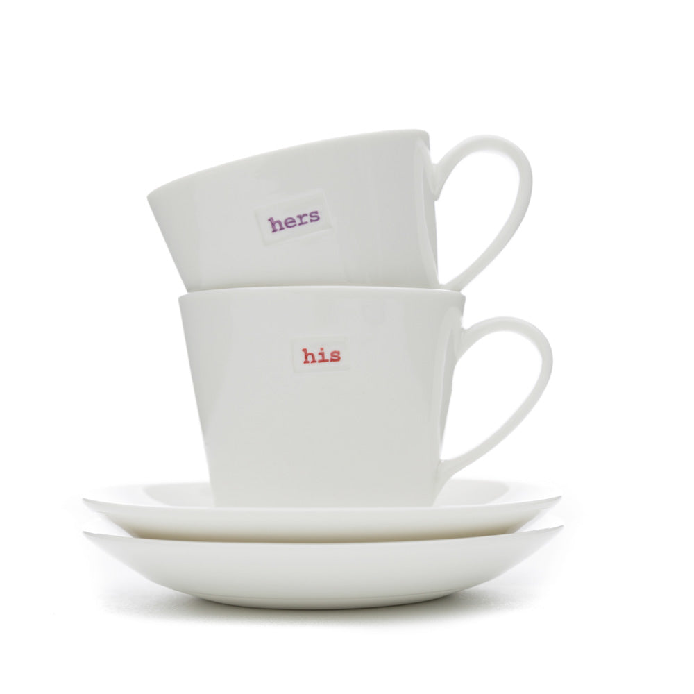 His And Hers Cup & Saucer Set