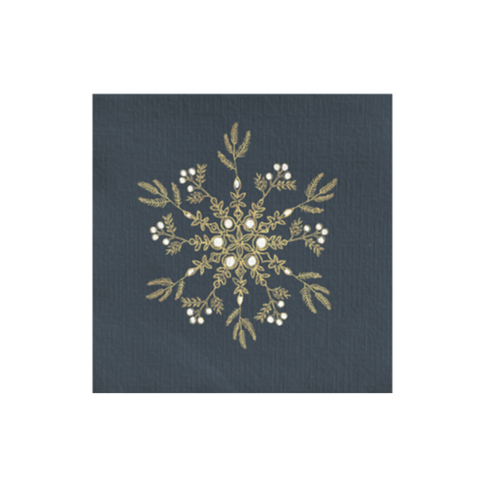 Cocktail Napkins - Blue Snow Flower