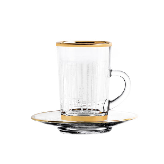 Asala Gold Tea Glass and Saucer Set