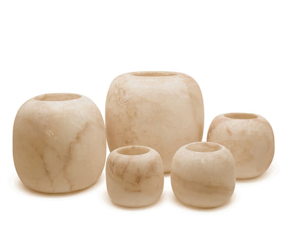 Alabaster Round Candle Holder - Small