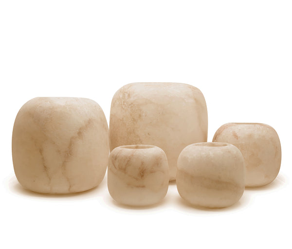Alabaster Round Candle Holder - Small