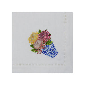 Chrysanthemum Linen Dinner Napkins
