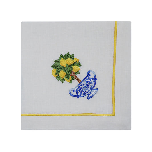 Blue Blanc Lemon Dinner Napkins