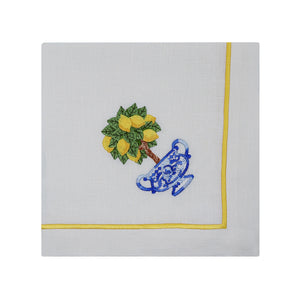 Blue Blanc Lemon Dinner Napkins