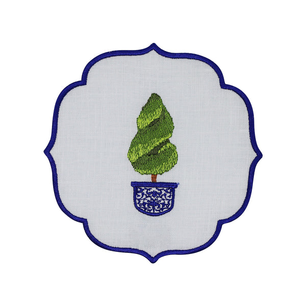 Blue Blanc Linen Cocktail Napkins