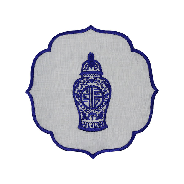 Blue Blanc Linen Cocktail Napkins