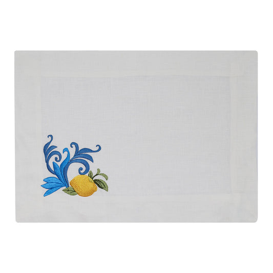 Majolica Linen Placemats - Blue