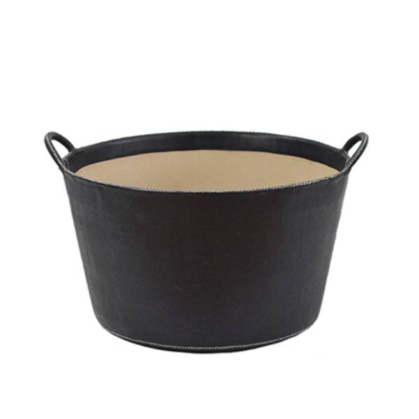 Large Leather Basket - Black