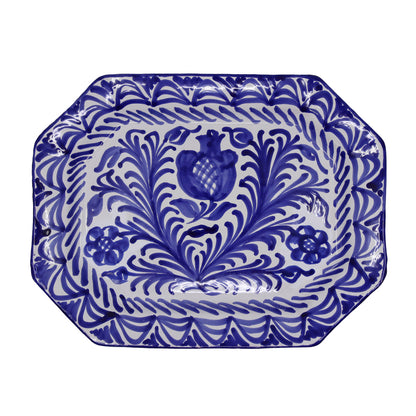 Octagonal Serving Plate - Blue