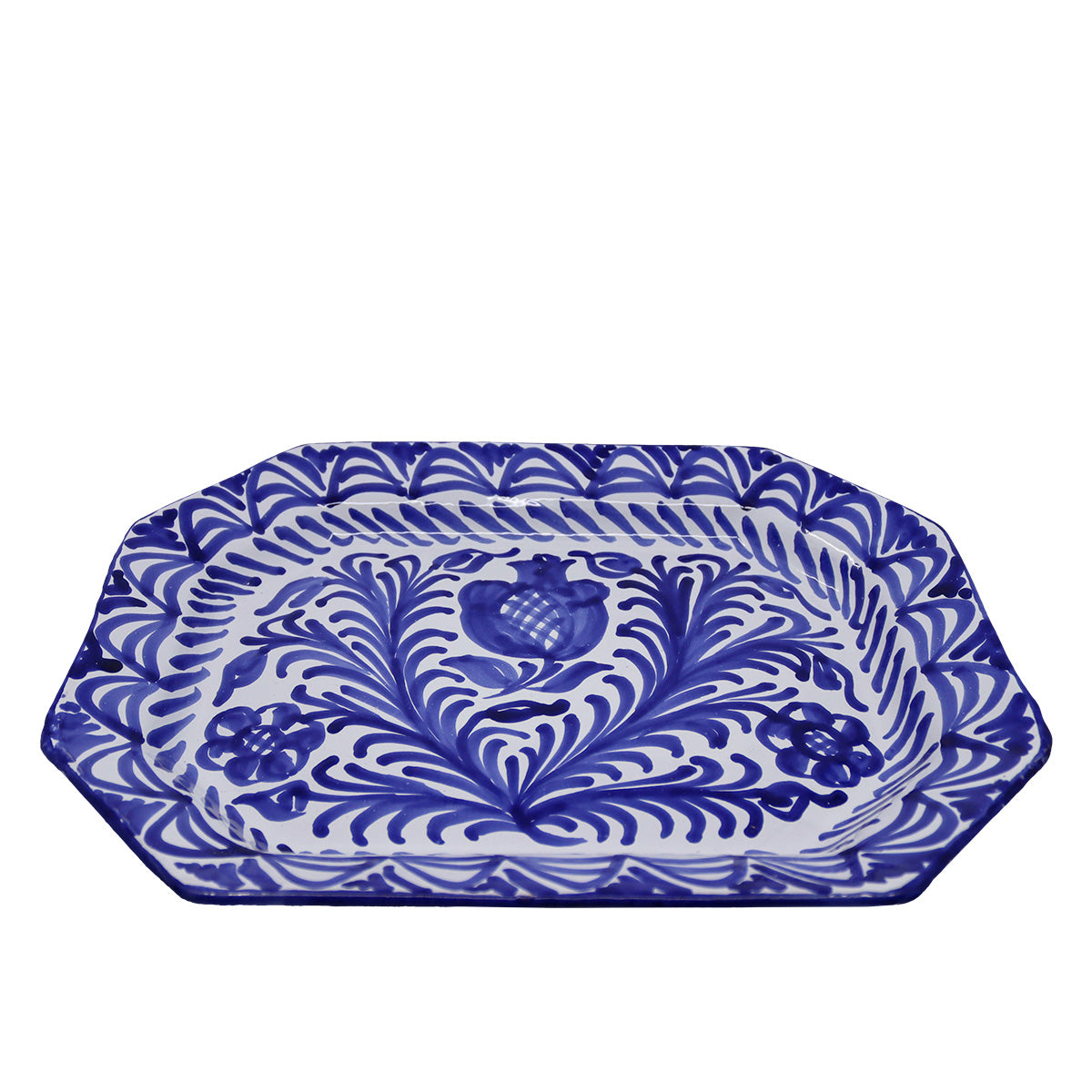 Octagonal Serving Plate - Blue