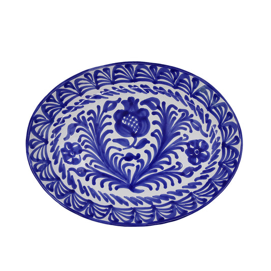 Oval Serving Plate - Blue