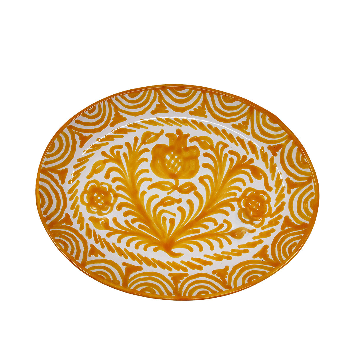 Oval Serving Plate - Yellow