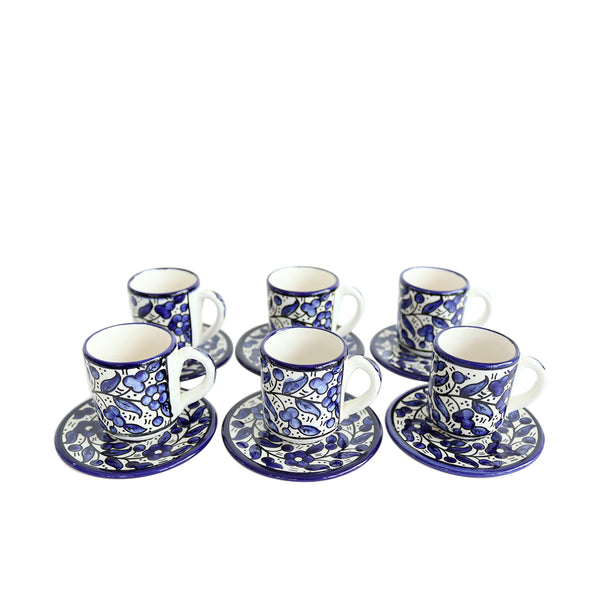Tea Cup & Saucer Set - Blue & White