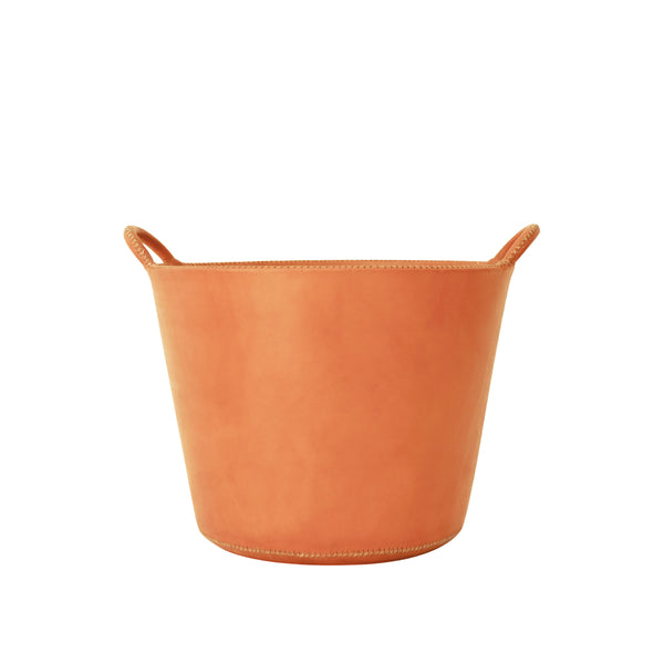 Small Leather Basket - Natural