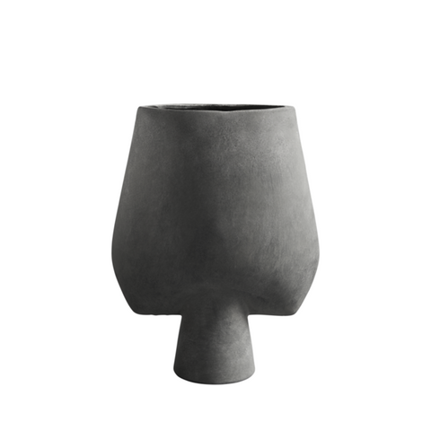 Sphere Vase Square ,Big - Dark Grey