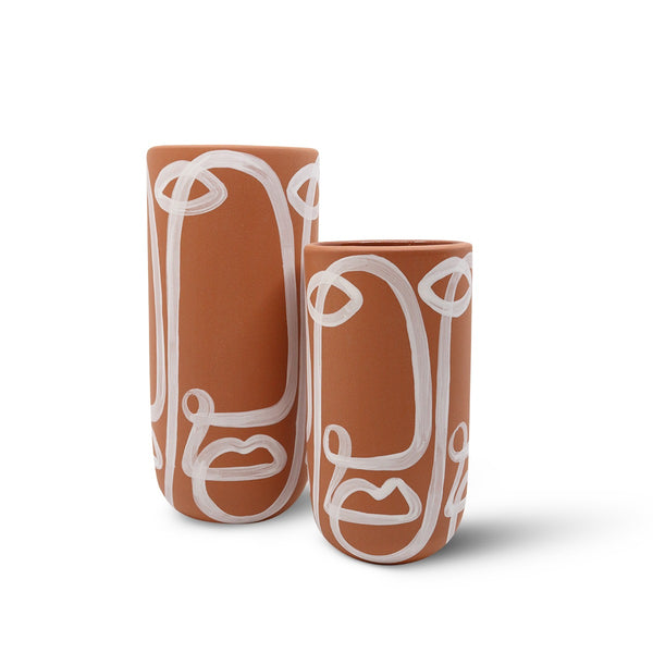 Terracotta Finca Cara Vase - Small