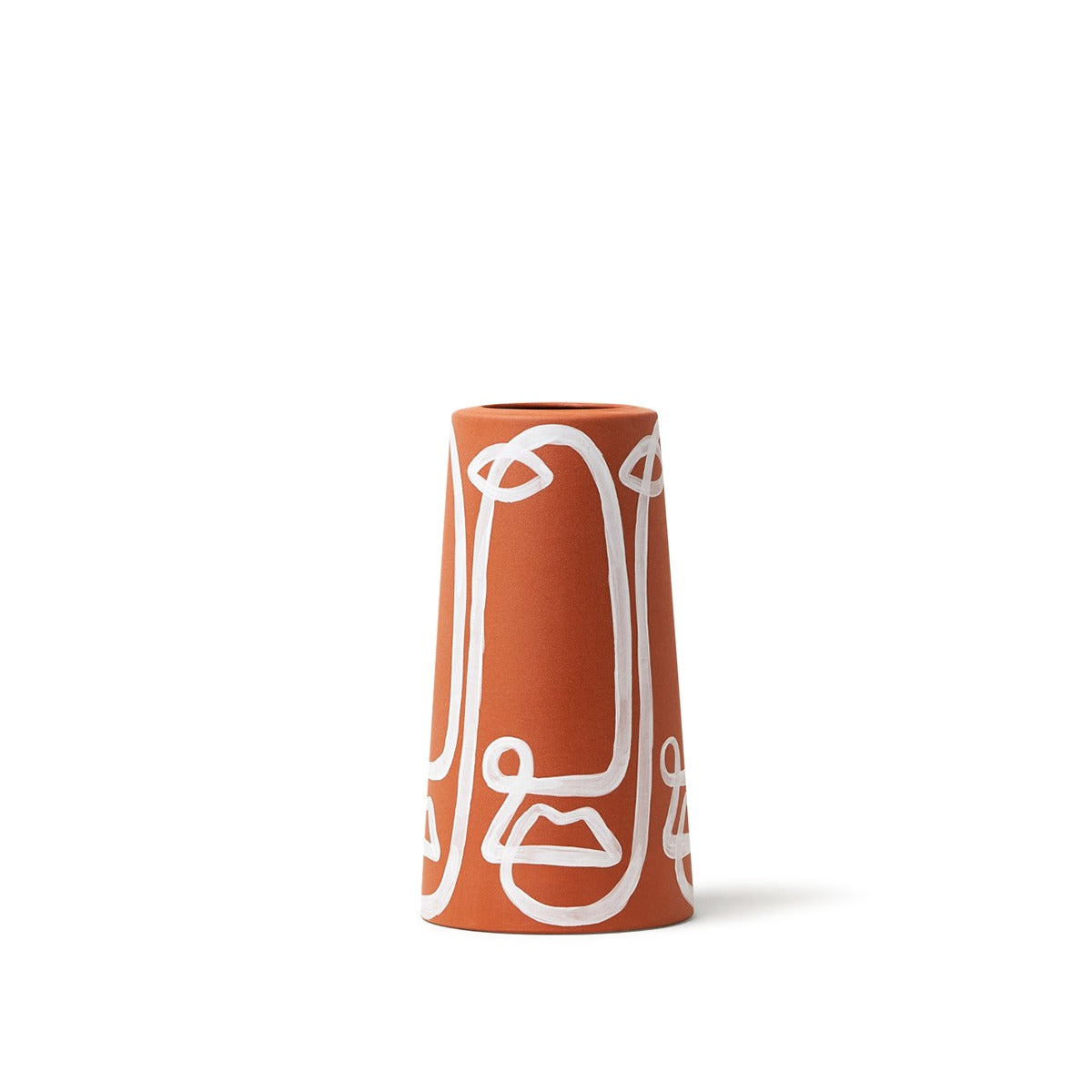 Terracotta Pillar Vase - Cara Pattern Small