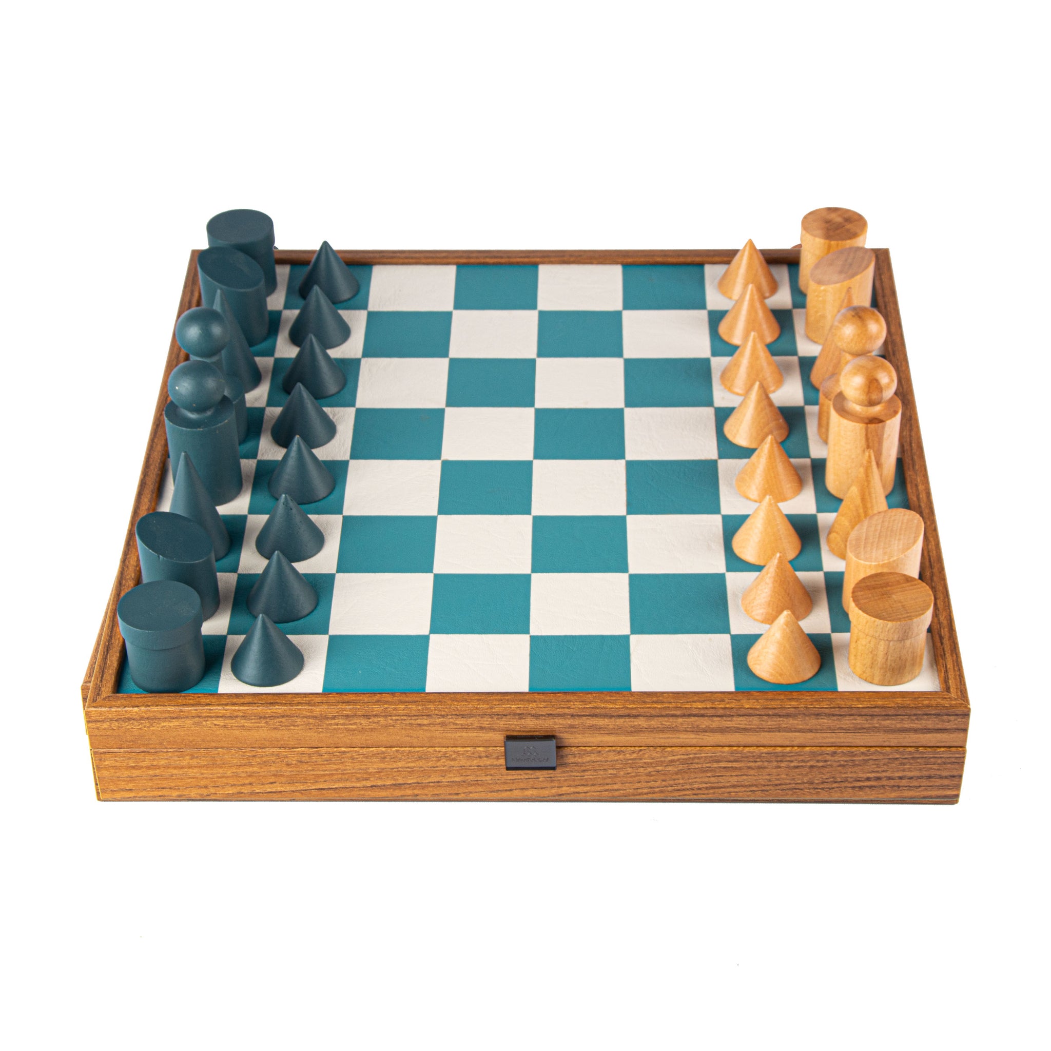 Bauhaus Chess Set - Turquoise