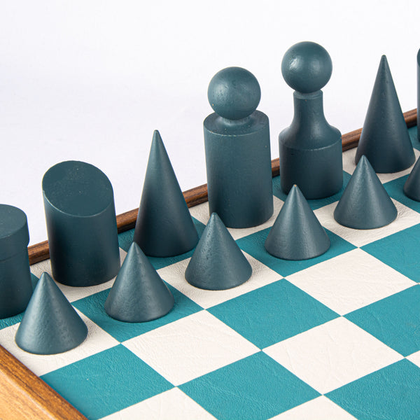 Bauhaus Chess Set - Turquoise