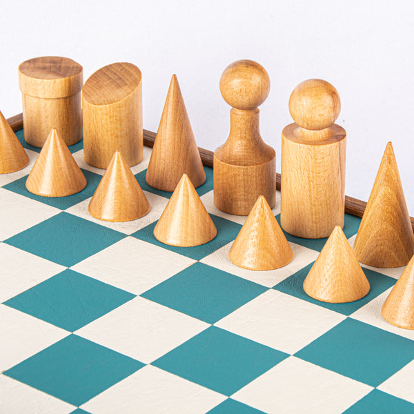 Bauhaus Chess Set - Turquoise