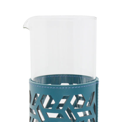 Trapani Glass Carafe - Petrol Blue