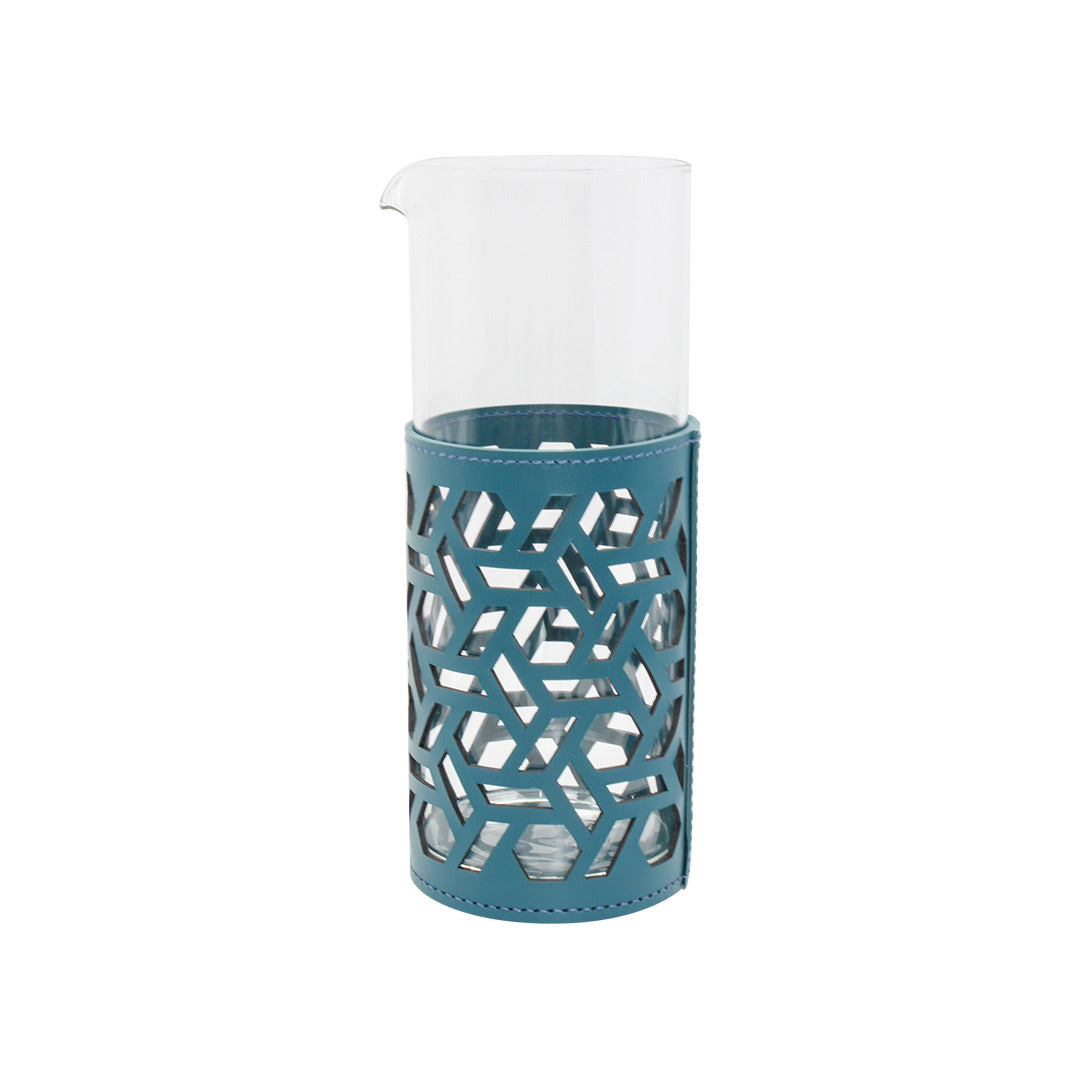 Trapani Glass Carafe - Petrol Blue