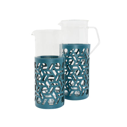 Trapani Glass Carafe - Petrol Blue